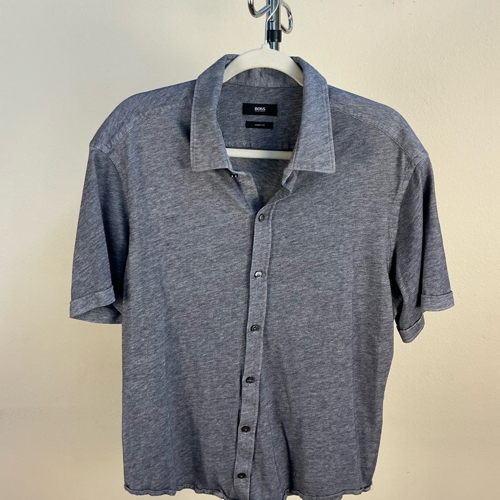 Hugo Boss Men's Charcoal Button Down Shirt